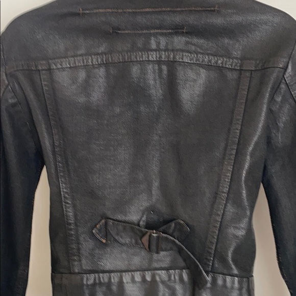 Andrew Mackenzie denim cropped black jacket Sz 38 - Picture 8 of 13